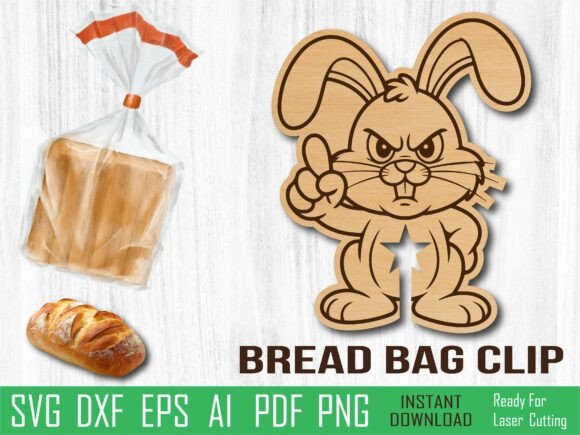 Angry Easter Bunny Bread Clip, Laser Cut Review