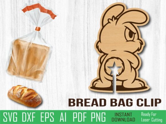 Easter Bunny Back Bread Clip, Laser Cut Review