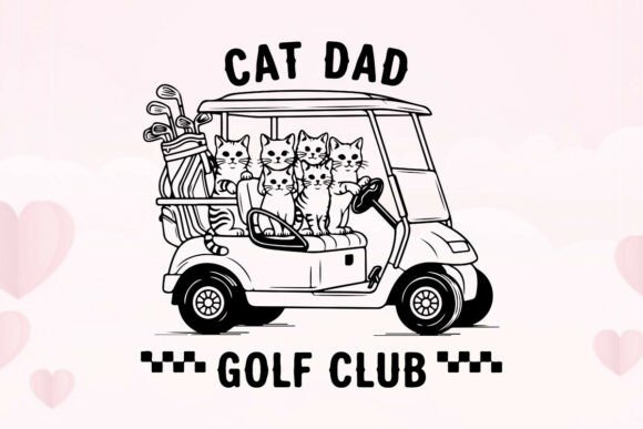 Funny Cat Dad Golf Club Tee Shirt Design Review