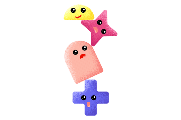 Funny Geometric Shape Characters Composi Review