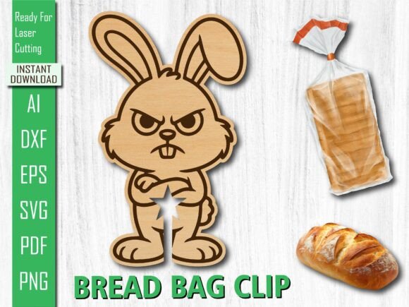 Laser Cut Angry Mad Bunny Bread Bag Clip Review