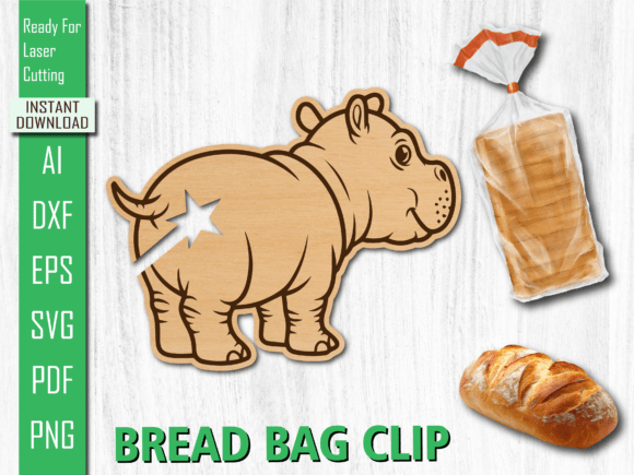 Laser Cut Animal Hippo Bread Bag Clip Review