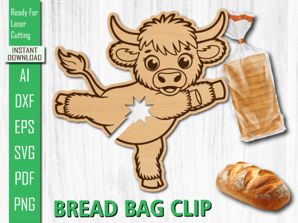Laser Cut Cute Highland Cow Bread Clip Review