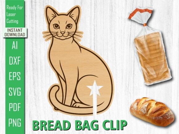 Laser Cut Elegant Sitting Cat Bread Clip Review