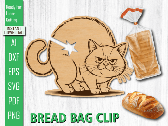 Laser Cut Grumpy Angry Cat Bread Clip Review