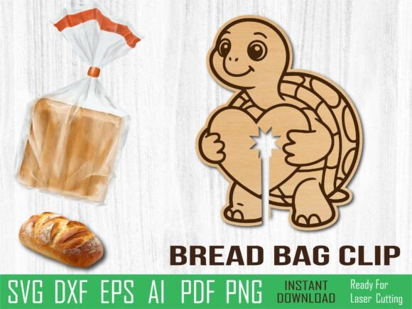 Valentine Turtle Heart Bread Clip, Laser Review