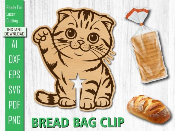 Waving Kitten Cat Laser Cut Bread Clip Review